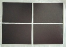 Set 4 Stiff Real Leather Dark