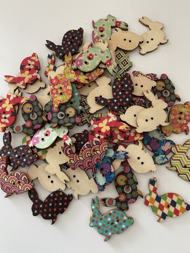 Rabbit wooden buttons 2 - x,