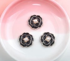 Black 10PCS 17mm Flatback