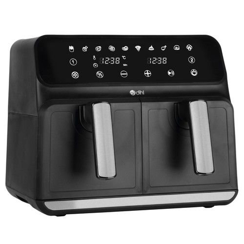 Dual zone air fryer - zone, black