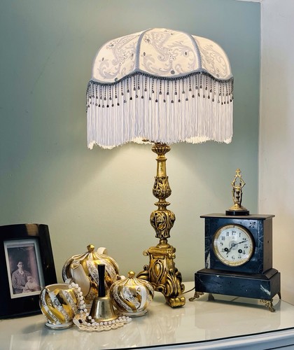 Art deco fringed lampshade - fringed,