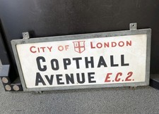 Genuine 1950s City of London Copthall Avenue E.C.2. Street sign