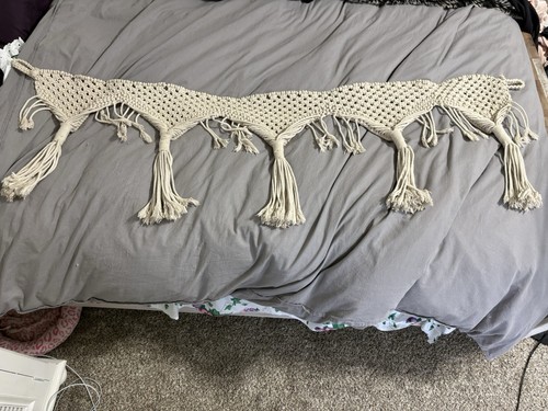 Boho macrame window curtain - boho,
