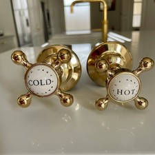 C.P. Hart Mounted Hot & Cold Solid Brass Bath Valves RRP £799 - HOUSE CLEARANCE!