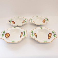 Set of 4 Vintage Solian Ware Soho Pottery Cobridge Dessert Bowls Fruit Design