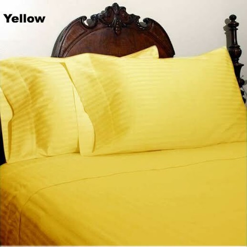 Bed sheet set yellow striped - bed,