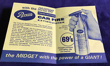 PYRENE CAR FIRE EXTINGUISHER  ORIGINAL  SALES LEAFLET