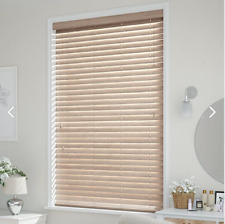 50mm Light Brown Oak Effect Wooden Venetian Blind - 96cm width x 105cm drop