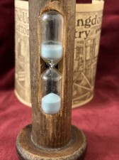 Vintage 3 Minute Egg Timer 14cm Re Crafted From Antique Wooden Bobbin Blue Sand
