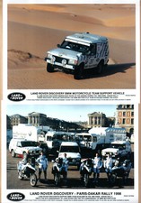 Land Rover Discovery BMW M/Cycle Support Vehicles x 2 Press Photos Paris-Dakar