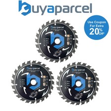 3x BAP Trade Pro Circular Saw Blade 165mm X 20 24 Teeth Carbide Tipped Long Life