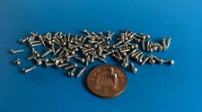 0 X 1/4 Small Tiny Slotted Round Head Nickel Plated Steel Wood Screws X 100