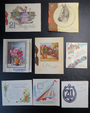 Job Lot x8  1940s Vintage Twenty First Birthday Cards - 21st 21  Birthday