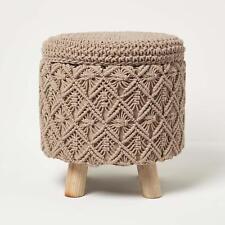 Macrame Knitted Pouffe with