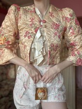 1940s Floral Quilted Satin Bed