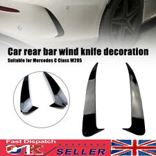 For Benz C Class W205 AMG 2x Gloss Black Rear Bumper Spoiler Trim Air Vent Cover