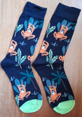 Novelty orangutan socks orange - socks,
