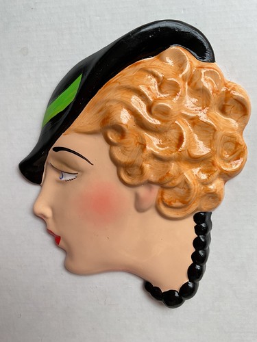 Art deco wall head plaque - art,