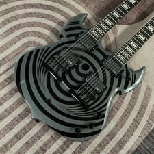 Gray Zakk Wylde Barbarian Double Neck Electric Guitar Black Behemoth Vortex 12+6