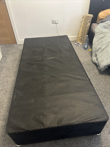 Single black bed very good - black, bed,