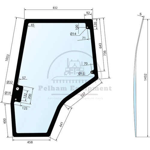 Massey ferguson door glass - door,