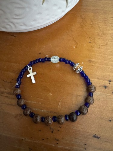 Handmade dark wood rosary - wood,