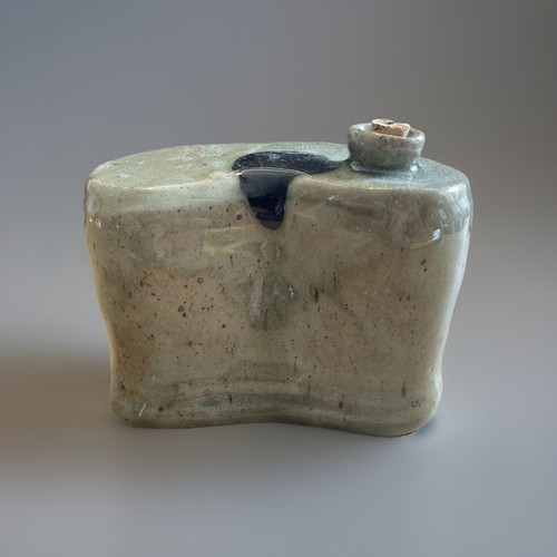 Handmade ceramic flask signed - ceramic,