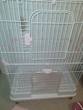 PawHut D51-095 3 Tier Small Animal Cage with Wheels - Pink