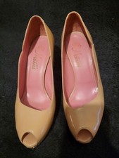 Poste Mistress ladies nude peep toe court heel shoes Size uk6 eur39 