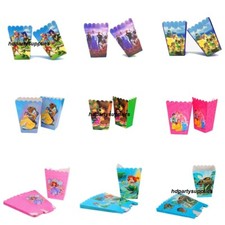  All Themed Popcorn Boxes Childrens Kids Birthday Party Favor Goody Box 6pcs