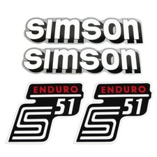 Set Sticker for Simson S51 S50 S70 Enduro S51E Red White Black Side Cover