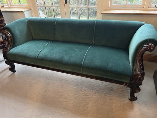 Antique settee carved - antique,