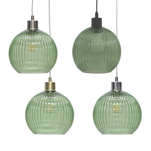 Modern green ribbed - modern, glass