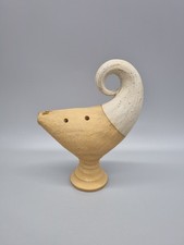 1999 Engelholm, Signed Sofia Nilsson Sweden Bird Flute Whistle Ocarina Pottery