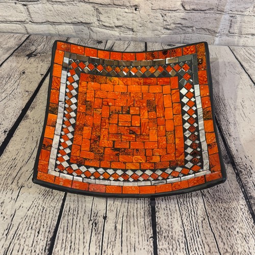 30cm orange square mirror - square,