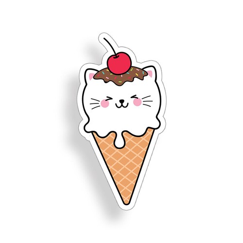 Ice cream cat food sticker - food,