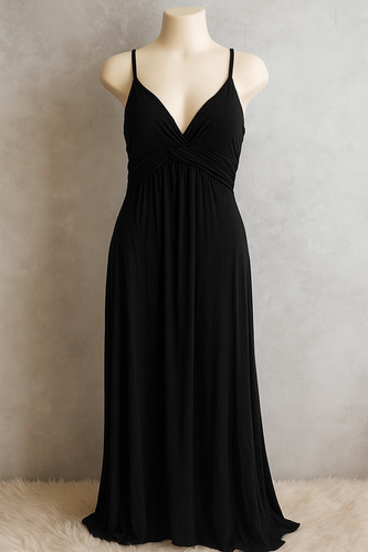 Elegant midi maxi jersey dress - maxi,