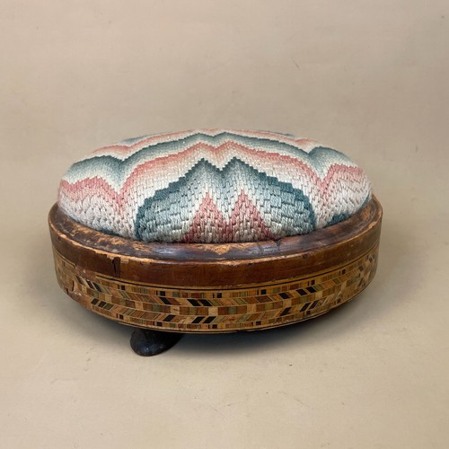 Antique footstool round - antique,