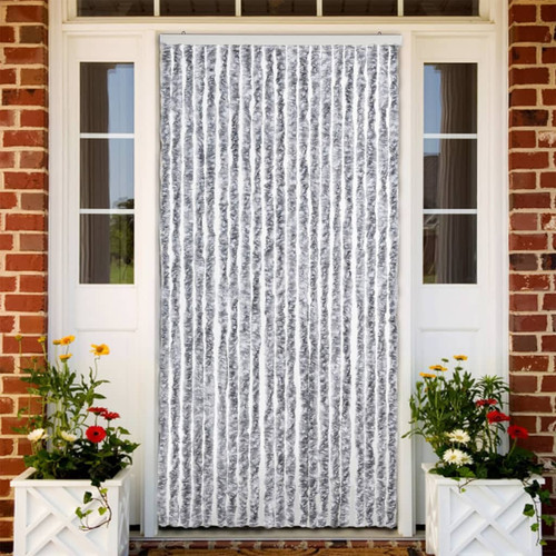 Chenille door curtain - door, white