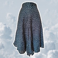 Two Danes Size Large Polka Dot Flared Skater Skirt Pin Up Rockabilly Retro