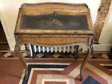 Fine French Antique Painted Geometric Kingwood Bonheur- du- jour  Parquetry Desk