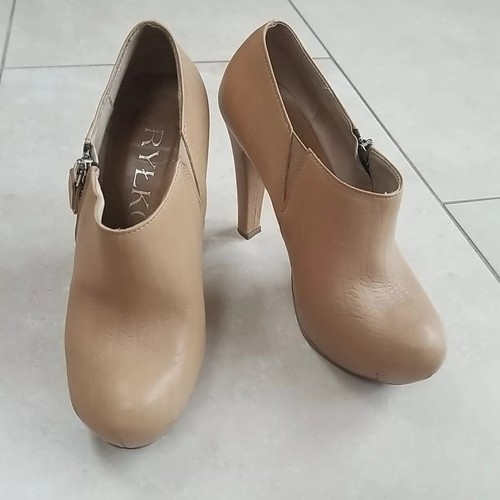 Beige leather upper ankle - beige,