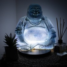 Laughing buddha lamp blue - laughing,