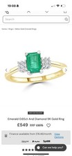 The Diamond Store Emerald and Diamond Ring