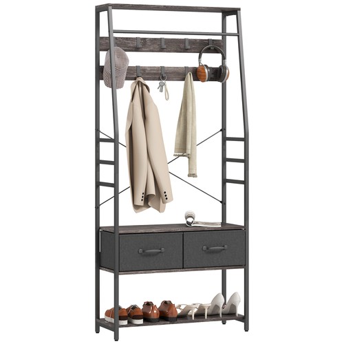 Homcom coat rack with shoe - coat,