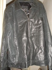 Mens Red Herring Black Leather Jacket Size Large