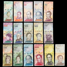 Venezuela 16 Banknotes Lot Set