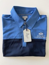 ASHWORTH GOLF MEN’S POLO SHIRT EZ-TEC2 TRUMP TURNBERRY SIZE MEDIUM BLUE NWT