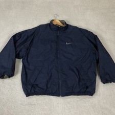 Vintage Nike Reversible Puffer Jacket Mens XL Blue Grey Embroidered Logo 90s