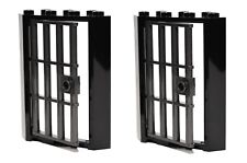 😀 LEGO 2x CORNER Barred Doors for Castle Prison Dungeon Police 4x4x6 Black A